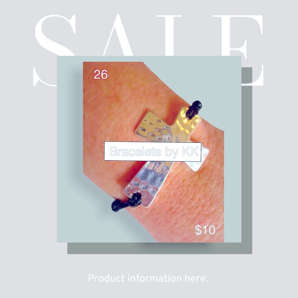 Hammered Cross Bracelet at a big discount